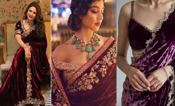 सर्दियों में वेलवेट बॉर्डर साड़ी से पाएं एलीगेंट और स्टाइलिश लुक, दिखेंगी सबसे खास!